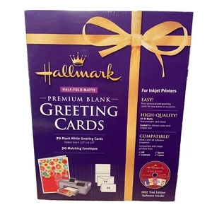Hallmark Half-Fold Matte Premium Blank Greeting Cards w/ Envelopes 20 Pack New - Picture 1 of 3