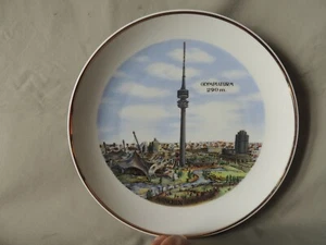Collectible porcelain plate Olympiaturm 290m. Munchen Olympiapark Bavaria German - Picture 1 of 12