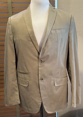 TALLIA Khaki 棉斜纹运动外套西装外套 38R P18094 码 — 第 1/4 张图片