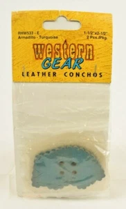 Wangs Western Gear Leather Conchos Armadillo (Turquoise) 2 Pcs (New) - Picture 1 of 2