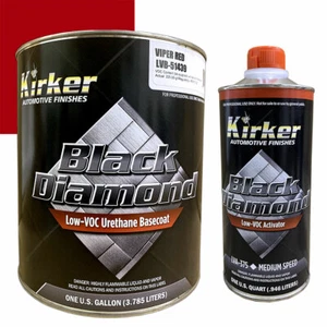 1 Gal Kirker Black Diamond Base Coat Car Paint Viper Red LVB-51439 w/ Activator - Picture 1 of 4