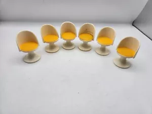 Set of 6 Vintage Fisher Price Dollhouse Kitchen Set Table Chairs - Picture 1 of 3