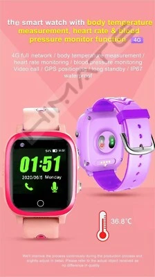 HIMATE 4G Smart Watch Elderly Kid GPS Tracker SOS Fall Down Waterproof Pink