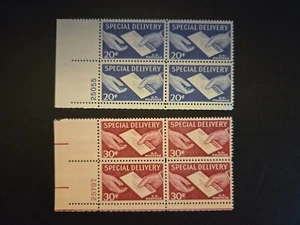 US Postage Special Delivery Blocks of 4 stamps (1-20 cent and 1-30 cent) - Picture 1 of 2