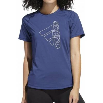 Camiseta Adidas Tech Badge of Sport Mujer Entrenamiento Top Azul Manga Corta Gimnasio Foto 1 de 4