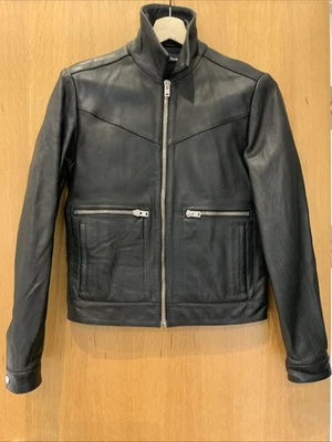 The Kooples Men's Leather Black Biker Jacket Size Small - Image 1 of 4