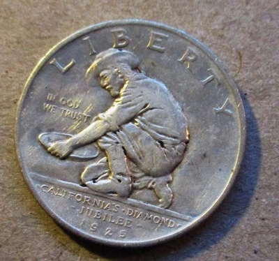 1925-S DIAMOND JUBILEE CLASSIC COMMEMORATIVE SILVER HALF DOLLAR. CIRCULATED. - Image 1 of 2