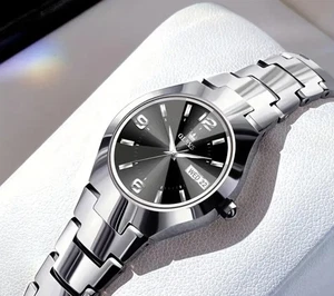 OLEVS Women's Silver Stainless Steel Watch | Day Date Analog MLA-T0010C - Picture 1 of 5