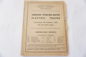 Southern Railway Carriage 1955 aviso de funcionamiento trenes eléctricos Londres Este - Imagen 1 de 7