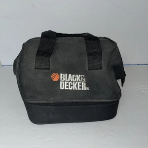 Black Decker 11”x9”x8”  Tool Storage Bag Zip Top with Zip Bottom Pocket Storage - Picture 1 of 3