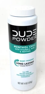 Dude Pulver Menthol Chill Körperpulver Vitamin E Talkumfreier Stankschutz 4 Unzen - Bild 1 von 2