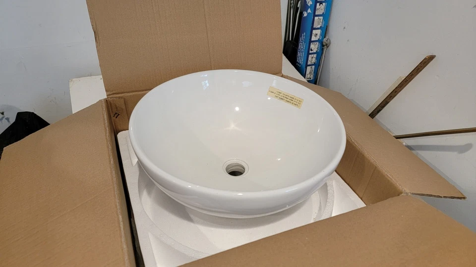 Tazón de baño blanco lavabo recipiente tocador  Foto 1 de 1