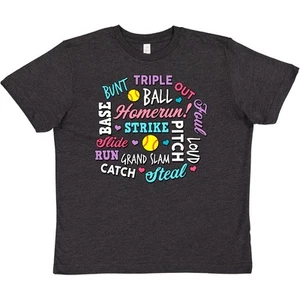 Inktastic Softball Word Salad With Softball And Hearts Youth T-Shirt Sports I - Picture 1 of 3