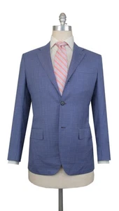 $8700 Kiton Blue Wool Plaid Suit - 42/52 - (FDL51257) - Picture 1 of 4