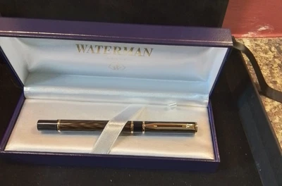 Waterman laureat brown shadow fountain pen med nib with convertor excellent cond - Image 1 of 4