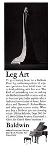 1964 Baldwin Piano: Leg Art Vintage Print Ad - Picture 1 of 1
