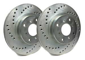 Fits 2006-2020 Dodge Charger Cross Drilled Brake Rotor; Silver Coating C53-029-P