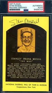 Stan Musial PSA DNA Signed Gold Hall Of Fame Plaque Autograph - Picture 1 of 1