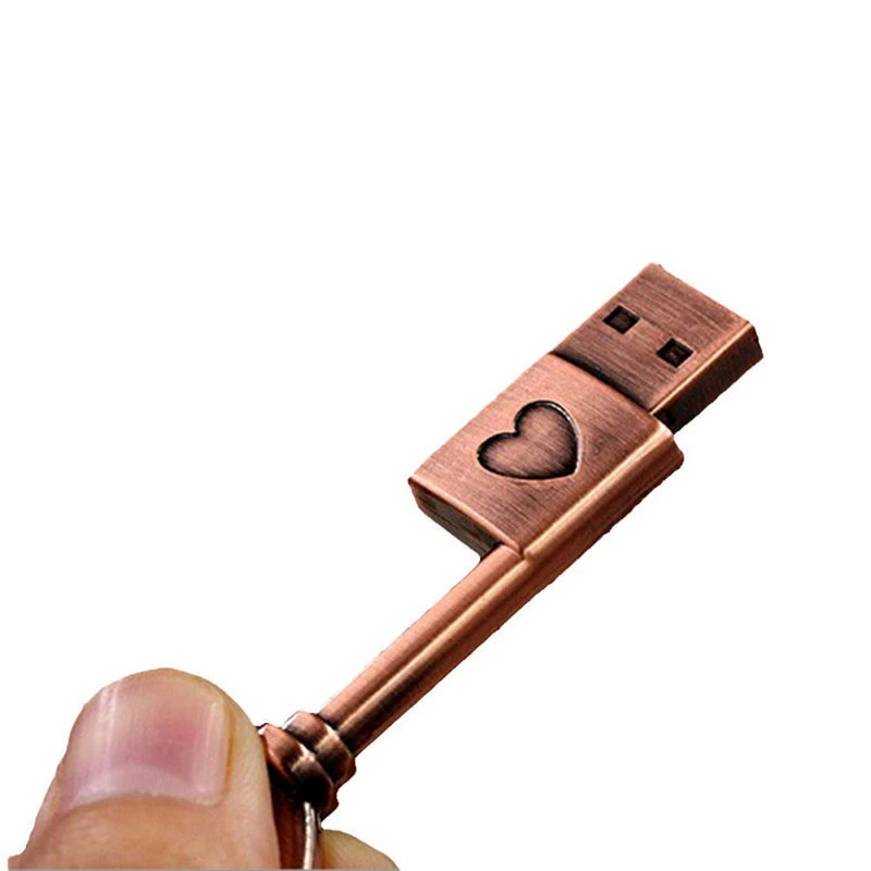 DINGRUN Llavero corazón amor metal USB Flash Drive 2GB -512GB memoria PenDrive