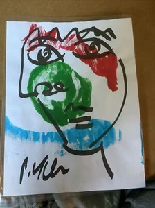 Peter Robert Keil abstraktes Acrylporträt ~ signiertes Originalgemälde - Bild 1 von 9