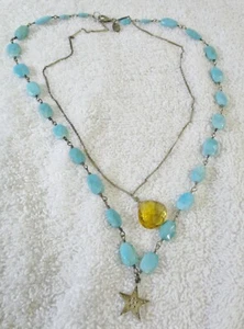 Collar Doble Michelle Roy Oro, Ámbar y Turquesa Estrella y Colgante en Caja - Imagen 1 de 7