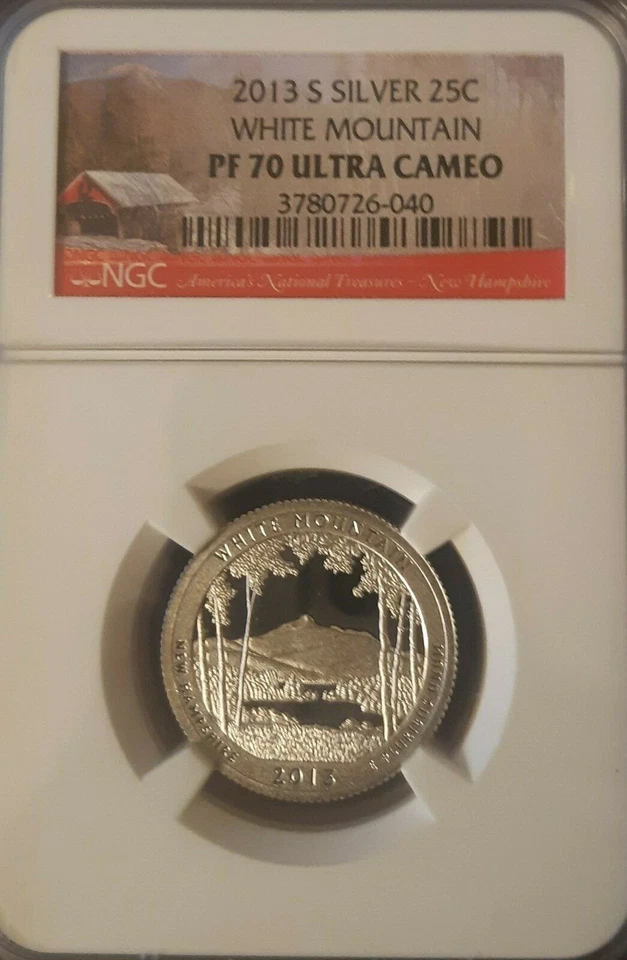 2013-S 25c Silver White Mountain NP Quarter NGC PF70 Ultra Cameo - Image 1 of 1