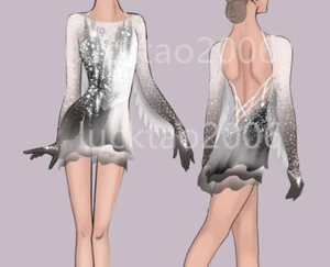 new style Figure skating Ice Skating Dress Baton Twirling Dress Sparkle 88169 - Picture 1 of 10