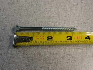 Flat head #3 phillips drive zinc plated wood screw 3-1/4" x 1/4"  10 pcs - Picture 1 of 2