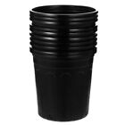 Black Plastic Flower 10Pcs with Drainage for Outdoor Plants