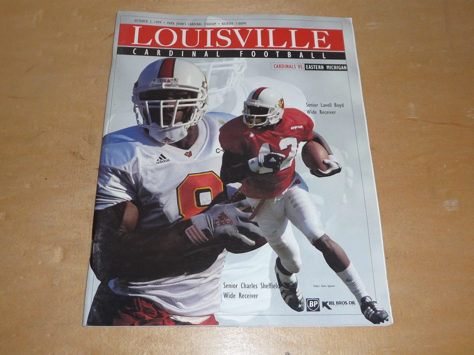 1999 EASTERN MICHIGAN AT LOUISVILLE COLLEGE FOOTBALL PROGRAM  EX-MINT - Image 1 of 1