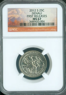 2012 S DENALI PARKS QUARTER NGC MS67 ER . - Image 1 of 2