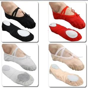 Stock del Reino Unido P&P Lona Ballet Baile Zapatos Planos para Niños Niños Niñas Venta - Imagen 1 de 17