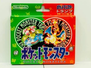 Pokemon Playing Cards Deck Poker Red Green Charizard Venusaur 1996 New Japanese - Picture 1 of 5