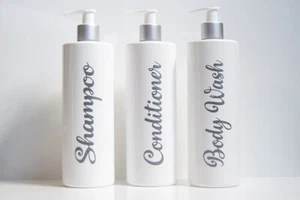 GLOSS SILVER MRS HINCH INSPIRED BATHROOM DISPENSER BOTTLE 500ML REFILLABLE PUMP - Picture 1 of 2