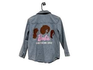 Barbie 2023 Mattel Hybrid Denim Shirt Together We Shine Girls Size L New NWT - Picture 1 of 11