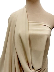 DOUBLE CREPE GEORGETTE FABRIC TAUPE 9017   60" BTY CLOTHING,  SEMI SHEER  - Picture 1 of 11