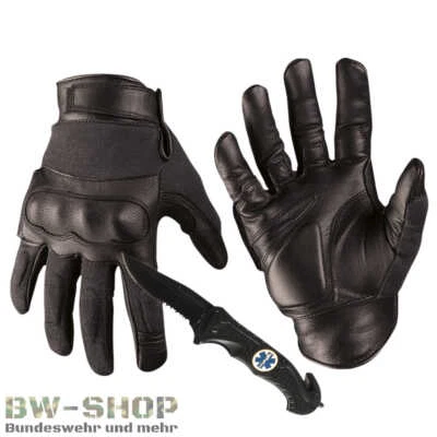 SECURITY TACTICAL SCHNITTSCHUTZ HANDSCHUHE SCHWARZ ARAMID ARMEE LEDERHANDSCHUHE