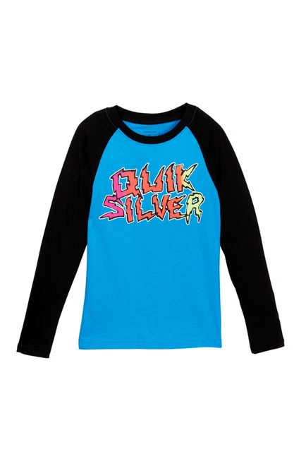 Quiksilver Toddler 2T Boy's Long Sleeve Blue Black Tee T-Shirt Ghetto Living  - Image 1 of 1