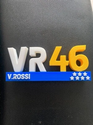 Valentino Rossi Champion 3D Motorcycle GP Logo, White, 18cm x 6cm x 2cm - Image 1 of 2