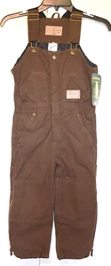 Nwt's Schmidt Work Wear for Kids Boys Toddler Size 4T Brown Overall Bibs - Picture 1 of 16