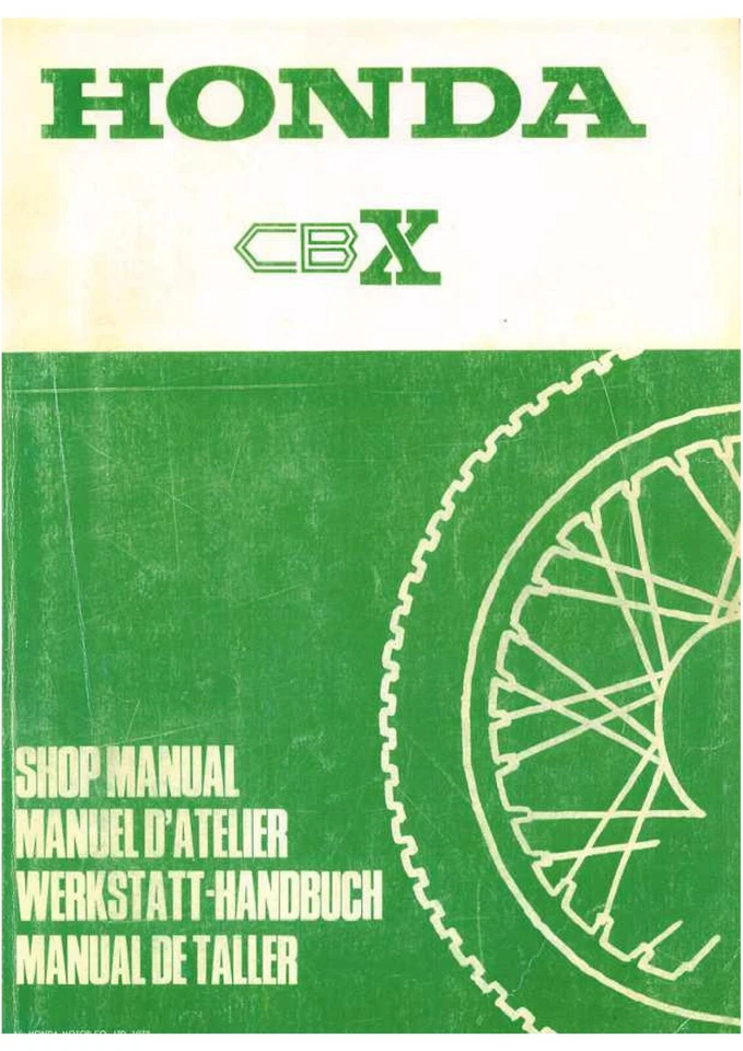Manuale Officina HONDA CBX 1000 - Immagine 1 di 1