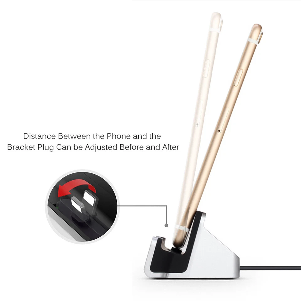 Base de sincronización de carga soporte estación soporte cargador para iPhone 11 X Max 8 7 6 5 iPad - Imagen 1 de 4