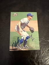 1996 Fleer #180 Mike Metcalfe Vero Beach Dodgers Baseball signed autograph