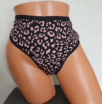LANE BRYANT CACIQUE PLUS 18/20 ALGODÓN TANGA PANTY Negro Rosa Estampado Animal  Foto 1 de 4