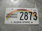 Hawaii Vietnam Veteran license plate #  2873
