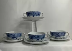 Wedgewood Home Mikado 4 flache Sahne Suppenschüssel & 4 Untertassen - Bild 1 von 9