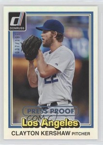 2015 Donruss Inaugural 1981 Edition Press Proof Platinum Blue Clayton Kershaw
