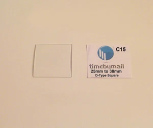 New D-Type Square Shape Watch Crystal Quality Replacement Glass 25mm to 38mm C15 - Picture 1 of 1