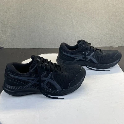 Asics Gel Contend 7 shoes Women Size 11 Triple Black Running Sneakers Lace up - Image 1 of 4