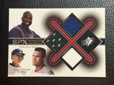 Camiseta deportiva 2001 Upper Deck SPx Winning Materials Magglio Ordóñez Albert Pujols radiocontrol Foto 1 de 2